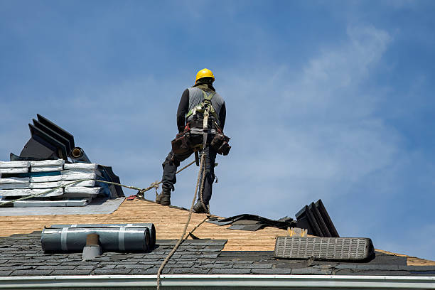 Professional Gutter Installation technician working in Chaptico, MD